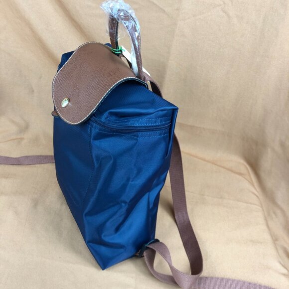 LONGCHAMP Mini Le Pliage Canvas Backpack In Navy Blue - Picture 3 of 7